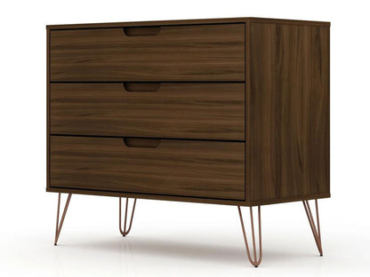 Manhattan Comfort - Rockefeller Dresser with 3 Drawers in Brown - 103GMC5 veiw 2