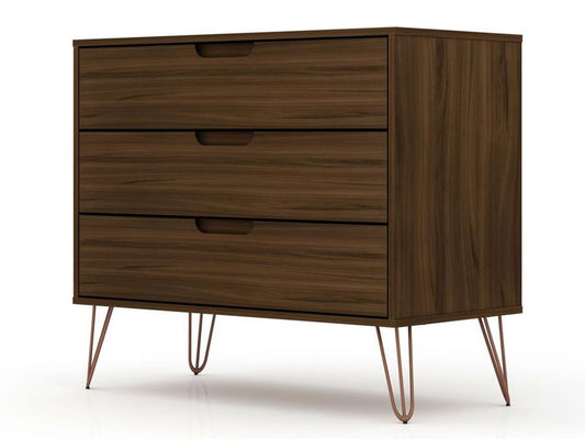 Manhattan Comfort - Rockefeller Dresser with 3 Drawers in Brown - 103GMC5 veiw 2