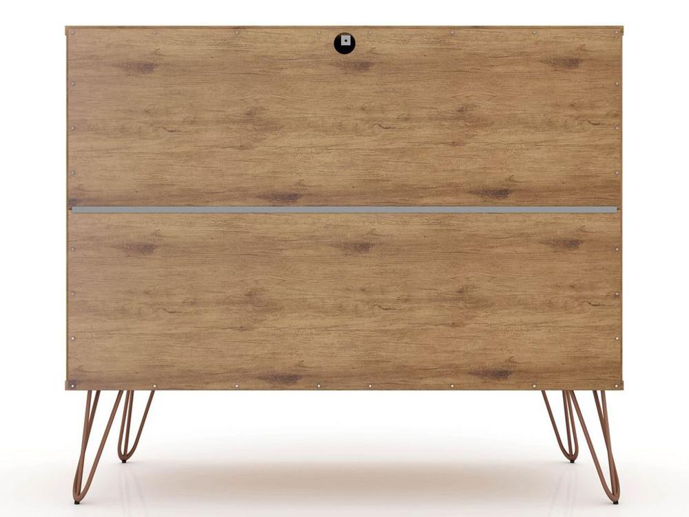 Manhattan Comfort - Rockefeller Dresser with 3 Drawers in Nature and Textured Grey - 103GMC7 veiw 5