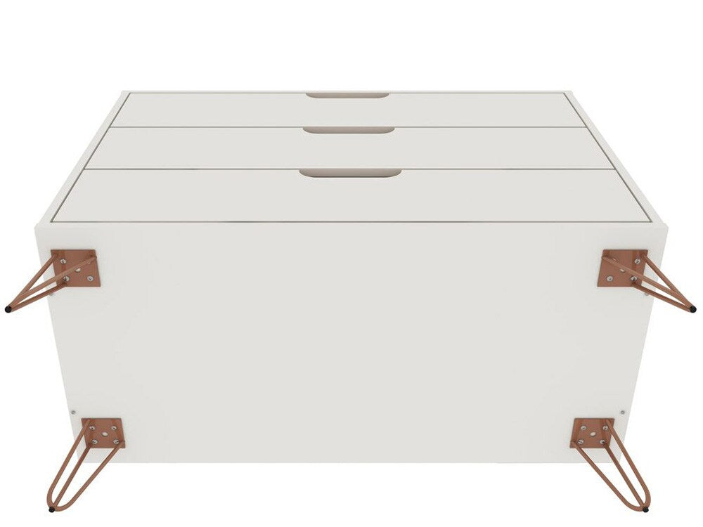 Manhattan Comfort - Rockefeller Dresser with 3 Drawers in Off White and Nature - 103GMC3 veiw 5