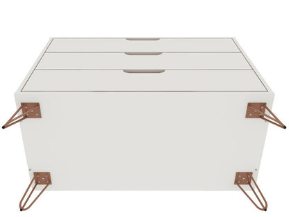 Manhattan Comfort - Rockefeller Dresser with 3 Drawers in Off White and Nature - 103GMC3 veiw 5