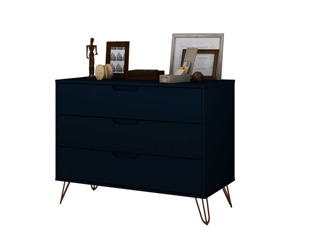 Manhattan Comfort - Rockefeller Dresser with 3 Drawers in Tatiana Midnight Blue - 103GMC4 veiw 7