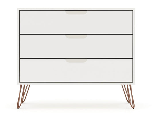 Manhattan Comfort - Rockefeller Dresser with 3 Drawers in White - 103GMC1 veiw 1