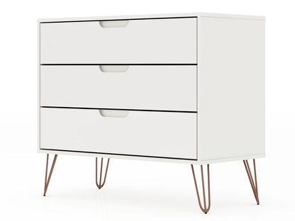 Manhattan Comfort - Rockefeller Dresser with 3 Drawers in White - 103GMC1 veiw 2