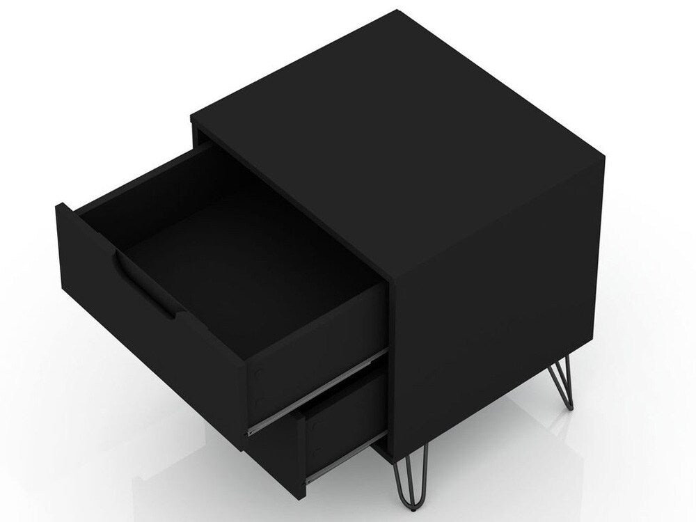Manhattan Comfort - 2-Piece Rockefeller Dresser and Nightstand with 5 Drawers in Black - 104GMC2 veiw 7
