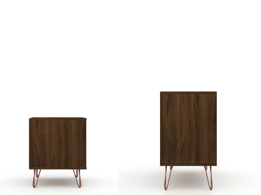 Manhattan Comfort - 2-Piece Rockefeller Dresser and Nightstand with 5 Drawers in Brown - 104GMC5 veiw 2
