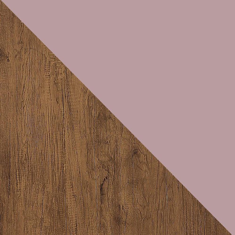 Manhattan Comfort - 2-Piece Rockefeller Dresser and Nightstand with 5 Drawers in Nature and Rose Pink - 104GMC6 veiw 7