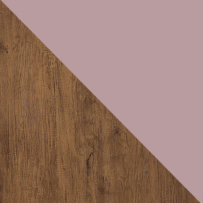 Manhattan Comfort - 2-Piece Rockefeller Dresser and Nightstand with 5 Drawers in Nature and Rose Pink - 104GMC6 veiw 7