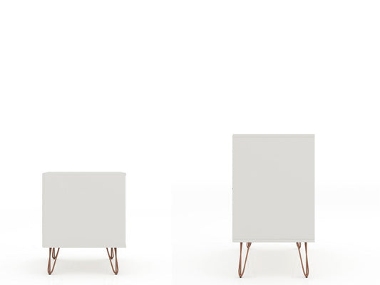 Manhattan Comfort - 2-Piece Rockefeller Dresser and Nightstand with 5 Drawers in Off White - 104GMC8 veiw 2