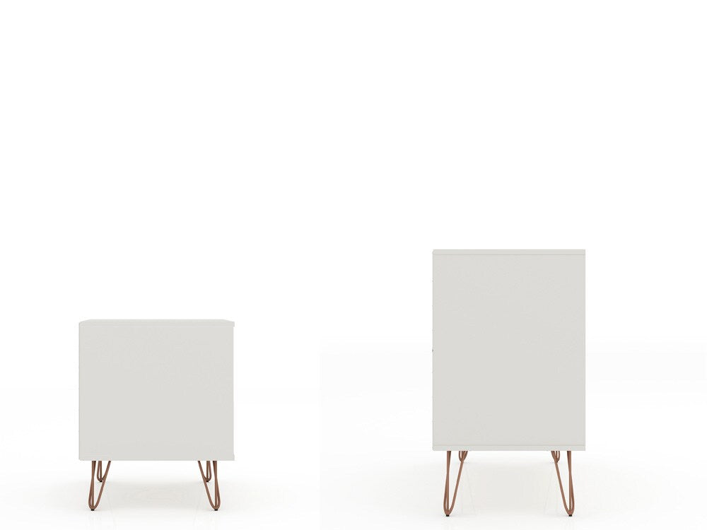 Manhattan Comfort - 2-Piece Rockefeller Dresser and Nightstand with 5 Drawers in Off White and Nature - 104GMC3 veiw 2