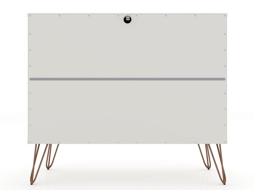 Manhattan Comfort - 2-Piece Rockefeller Dresser and Nightstand with 5 Drawers in Off White - 104GMC8 veiw 4