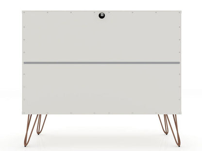 Manhattan Comfort - 2-Piece Rockefeller Dresser and Nightstand with 5 Drawers in Off White - 104GMC8 veiw 4