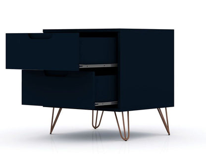 Manhattan Comfort - 2-Piece Rockefeller Dresser and Nightstand with 5 Drawers in Tatiana Midnight Blue - 104GMC4 veiw 4