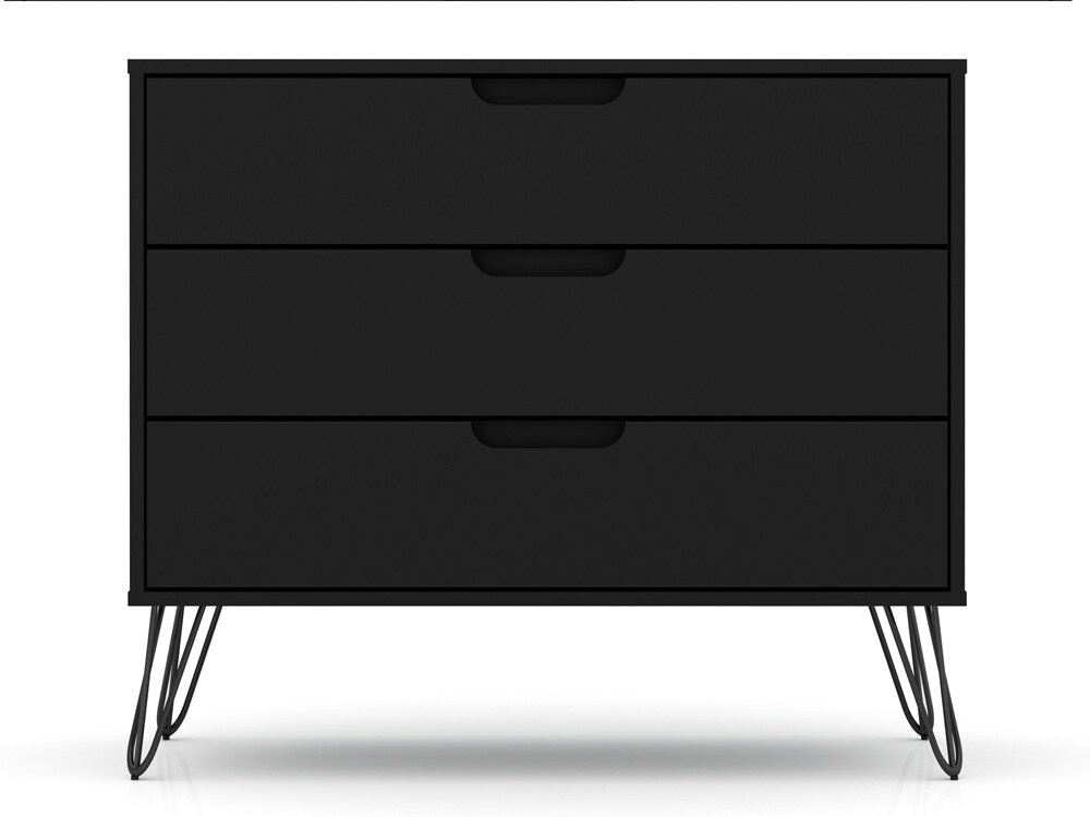 Manhattan Comfort - Rockefeller Dresser with 6 Drawers in Black - Set of 2 - 2-103GMC2 veiw 2
