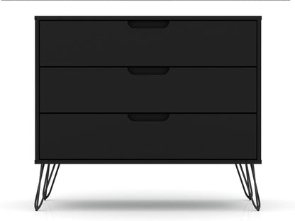 Manhattan Comfort - Rockefeller Dresser with 6 Drawers in Black - Set of 2 - 2-103GMC2 veiw 2