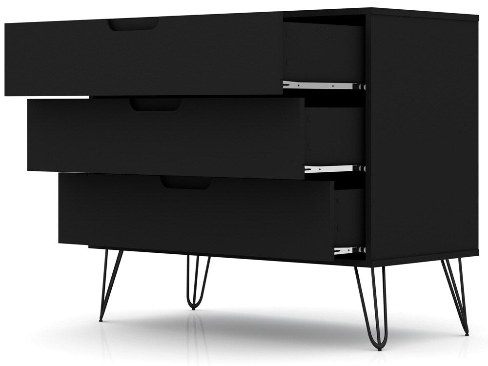 Manhattan Comfort - Rockefeller Dresser with 6 Drawers in Black - Set of 2 - 2-103GMC2 veiw 3