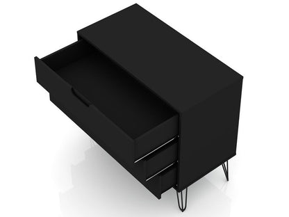 Manhattan Comfort - Rockefeller Dresser with 6 Drawers in Black - Set of 2 - 2-103GMC2 veiw 4