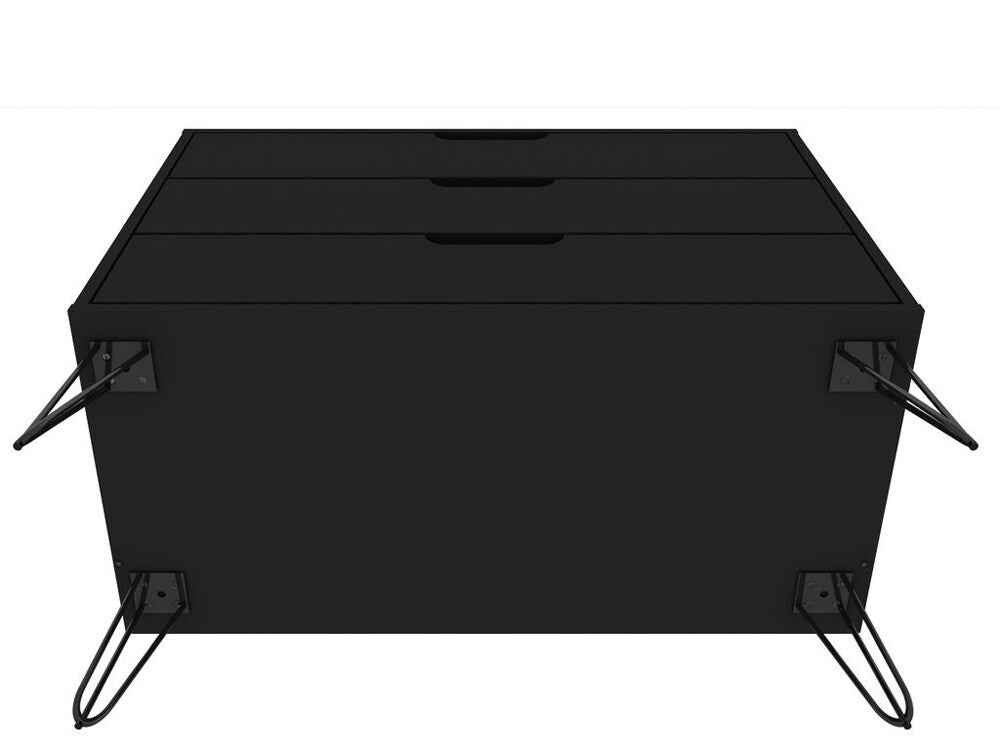 Manhattan Comfort - Rockefeller Dresser with 6 Drawers in Black - Set of 2 - 2-103GMC2 veiw 5