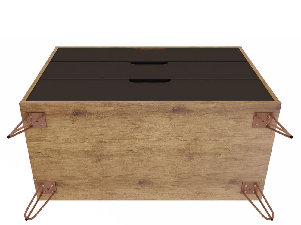 Manhattan Comfort - Rockefeller Dresser with 6 Drawers in Nature and Textured Grey - Set of 2 - 2-103GMC7 veiw 5