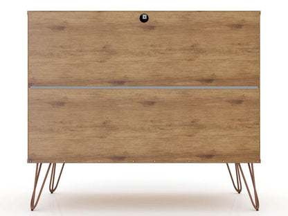 Manhattan Comfort - Rockefeller Dresser with 6 Drawers in Nature and Textured Grey - Set of 2 - 2-103GMC7 veiw 6