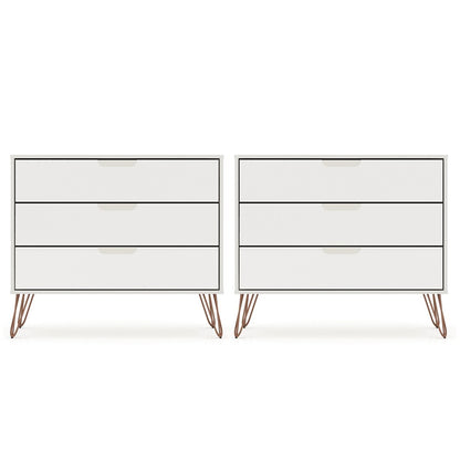 Manhattan Comfort - Rockefeller Dresser with 6 Drawers in Off White - Set of 2 - 2-103GMC8 veiw 1