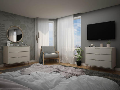 Manhattan Comfort - Rockefeller Dresser with 6 Drawers in Off White and Nature - Set of 2 - 2-103GMC3 veiw 9