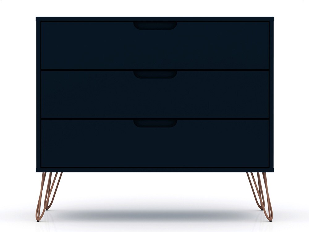 Manhattan Comfort - Rockefeller Dresser with 6 Drawers in Tatiana Midnight Blue - Set of 2 - 2-103GMC4 veiw 2