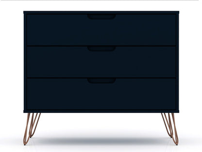 Manhattan Comfort - Rockefeller Dresser with 6 Drawers in Tatiana Midnight Blue - Set of 2 - 2-103GMC4 veiw 2