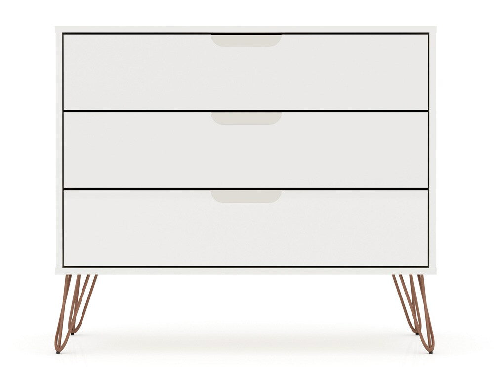 Manhattan Comfort - Rockefeller Dresser with 6 Drawers in White - Set of 2 - 2-103GMC1 veiw 2