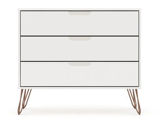 Manhattan Comfort - Rockefeller Dresser with 6 Drawers in White - Set of 2 - 2-103GMC1 veiw 2