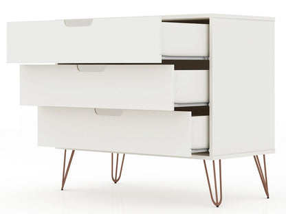 Manhattan Comfort - Rockefeller Dresser with 6 Drawers in White - Set of 2 - 2-103GMC1 veiw 3