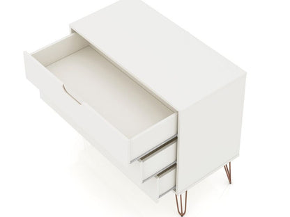 Manhattan Comfort - Rockefeller Dresser with 6 Drawers in White - Set of 2 - 2-103GMC1 veiw 4