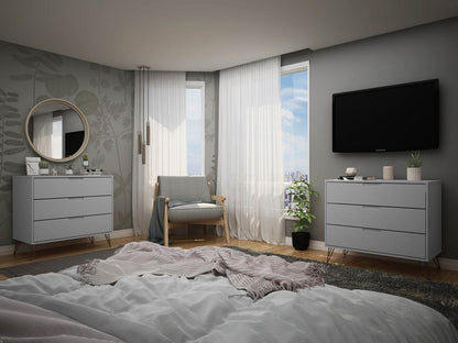 Manhattan Comfort - Rockefeller Dresser with 6 Drawers in White - Set of 2 - 2-103GMC1 veiw 9