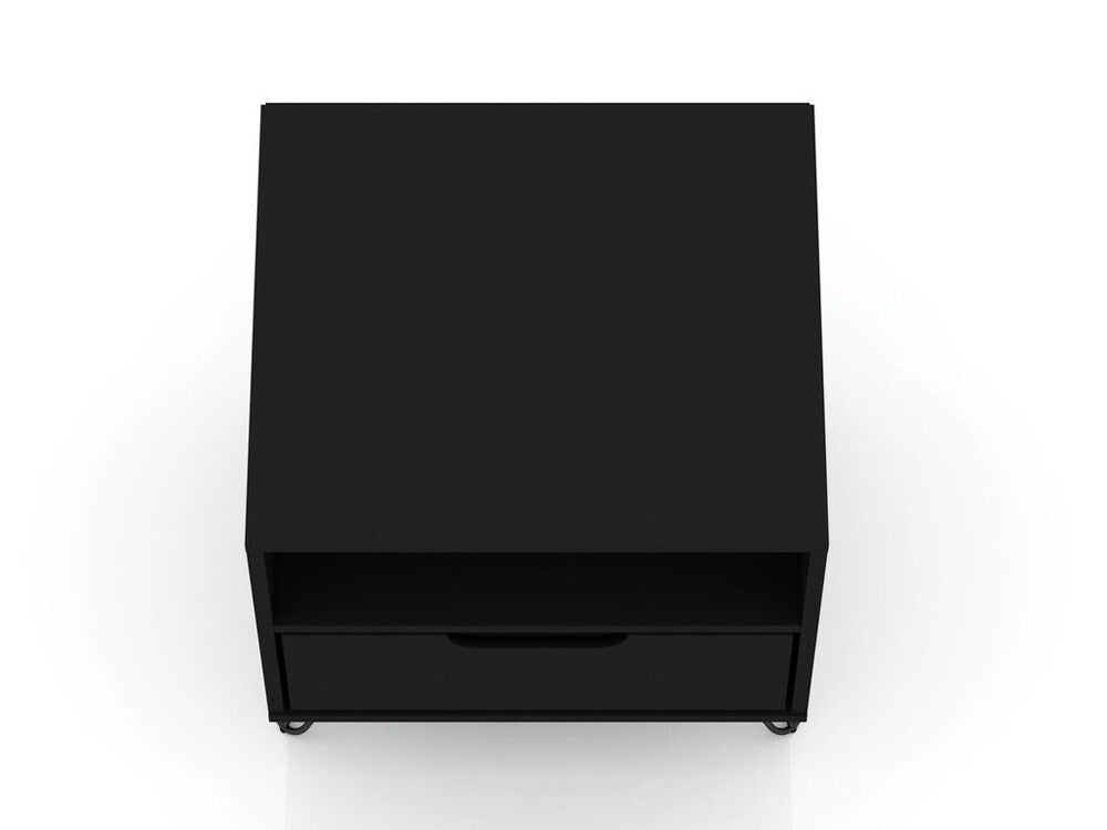 Manhattan Comfort - Rockefeller Nightstand with 1 Drawers in Black - 101GMC2 veiw 5