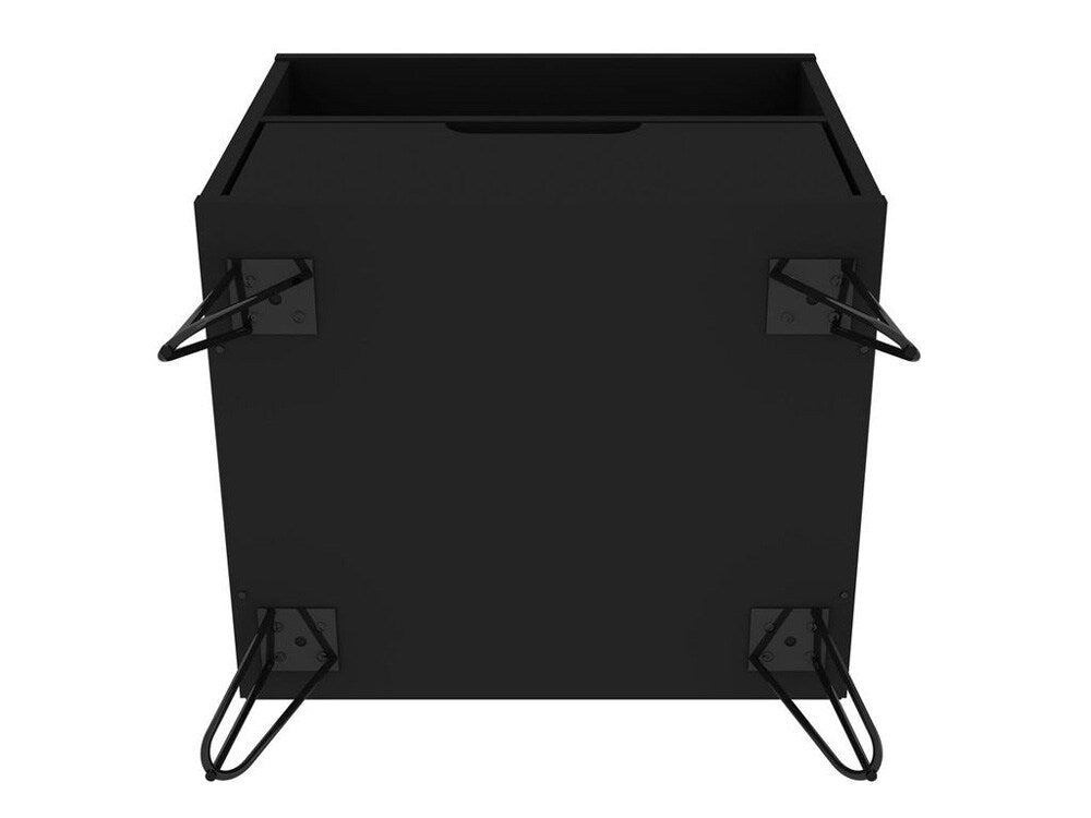 Manhattan Comfort - Rockefeller Nightstand with 1 Drawers in Black - 101GMC2 veiw 7