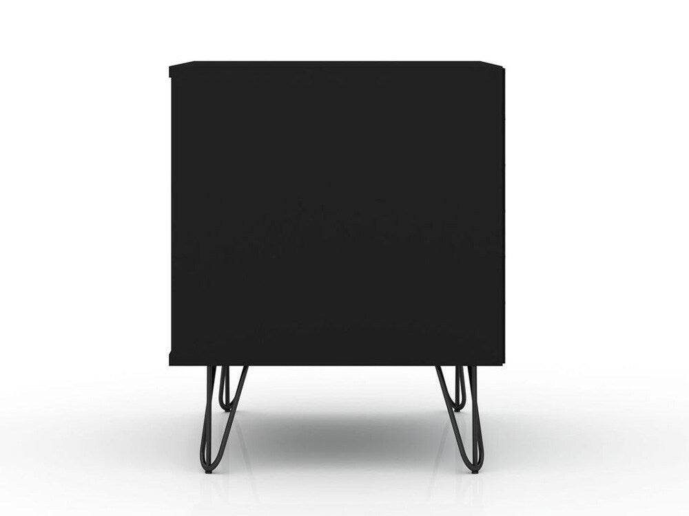 Manhattan Comfort - Rockefeller Nightstand with 1 Drawers in Black - 101GMC2 veiw 8