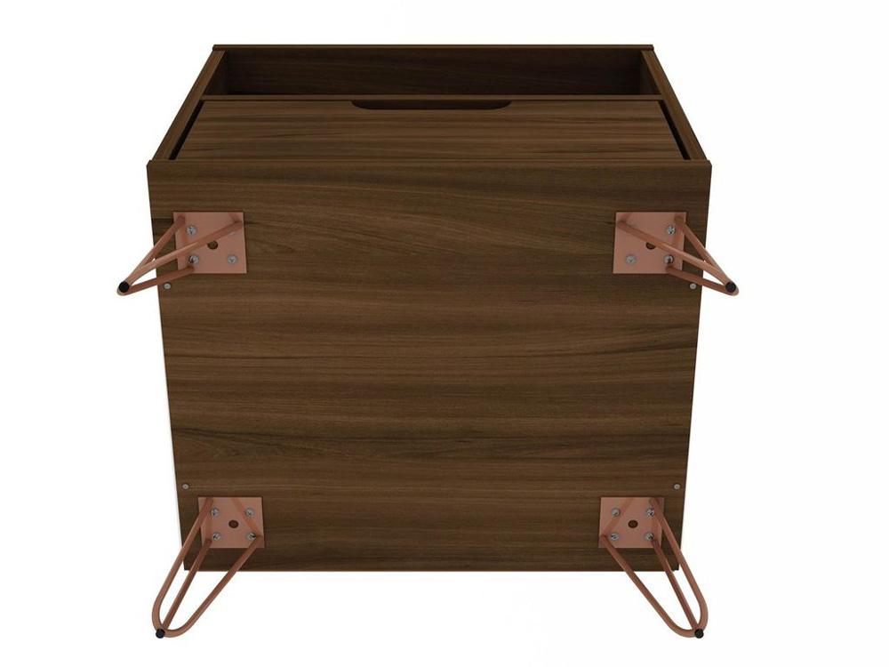 Manhattan Comfort - Rockefeller Nightstand with 1 Drawers in Brown - 101GMC5 veiw 5