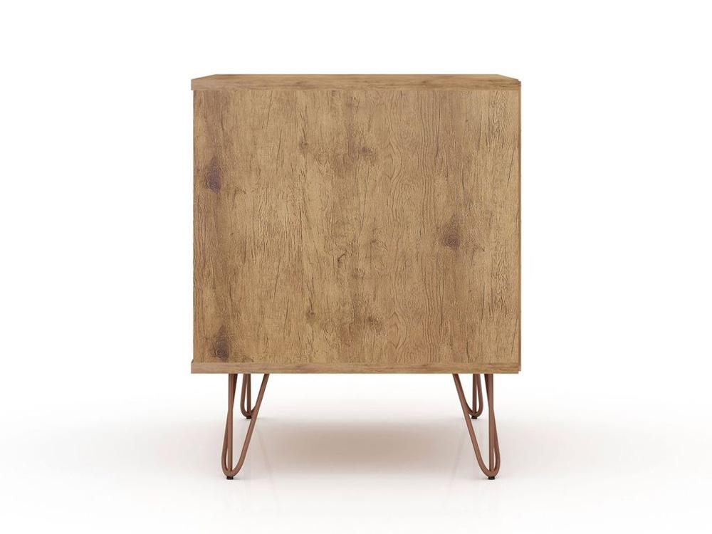 Manhattan Comfort - Rockefeller Nightstand with 1 Drawers in Nature and Textured Grey - 101GMC7 veiw 5