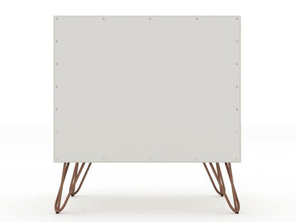 Manhattan Comfort - Rockefeller Nightstand with 1 Drawers in Off White and Nature - 101GMC3 veiw 4