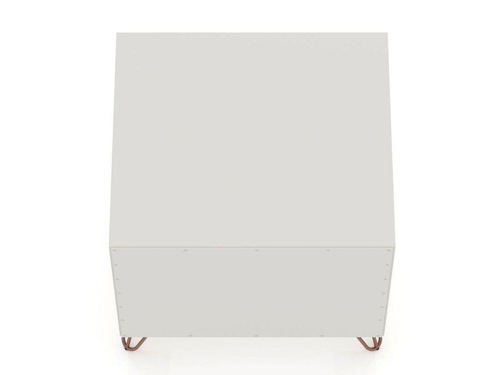 Manhattan Comfort - Rockefeller Nightstand with 1 Drawers in Off White and Nature - 101GMC3 veiw 5