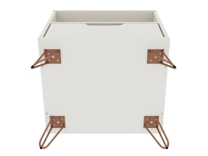 Manhattan Comfort - Rockefeller Nightstand with 1 Drawers in Off White and Nature - 101GMC3 veiw 6