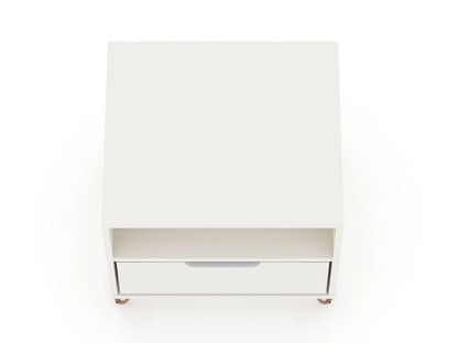 Manhattan Comfort - Rockefeller Nightstand with 1 Drawers in White - 101GMC1 veiw 5