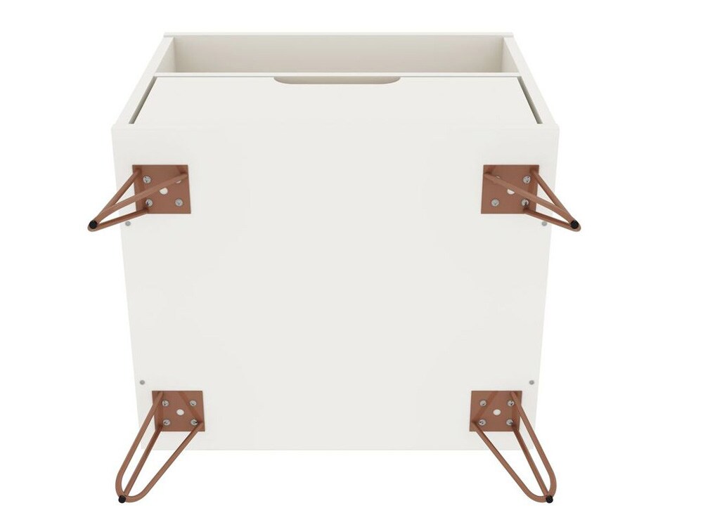 Manhattan Comfort - Rockefeller Nightstand with 1 Drawers in White - 101GMC1 veiw 6