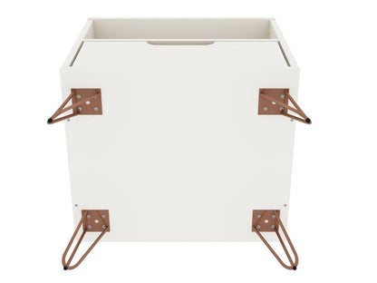 Manhattan Comfort - Rockefeller Nightstand with 1 Drawers in White - 101GMC1 veiw 6