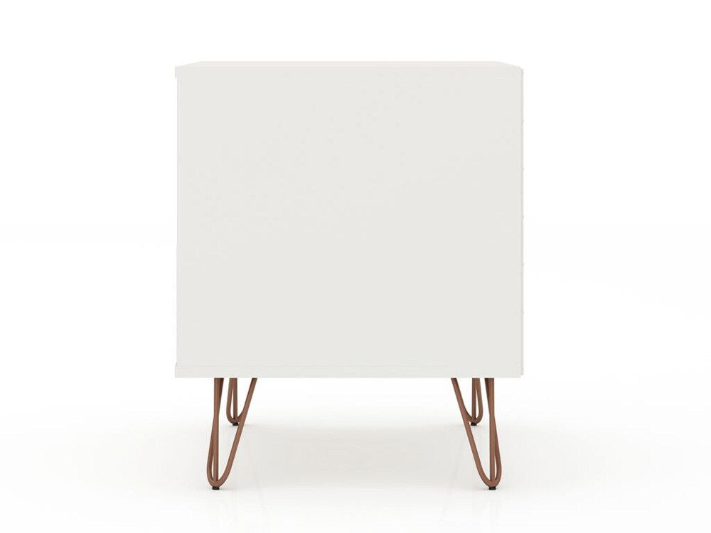 Manhattan Comfort - Rockefeller Nightstand with 1 Drawers in White - 101GMC1 veiw 7