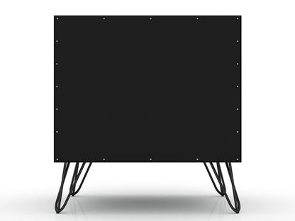Manhattan Comfort - Rockefeller Nightstand with 2 Drawers in Black - 102GMC2 veiw 6