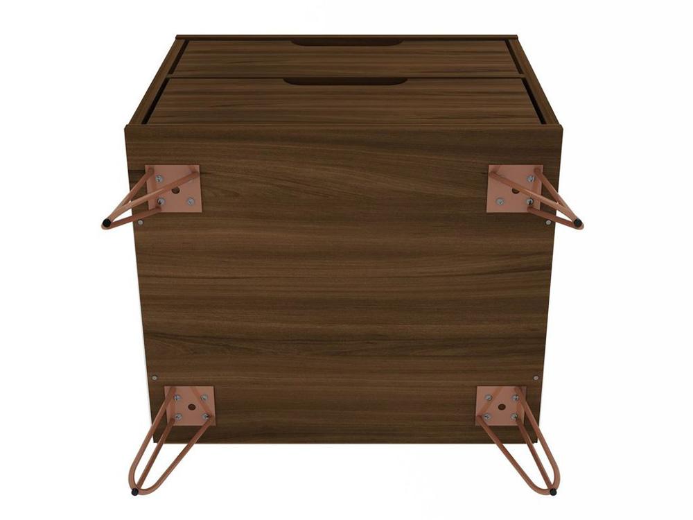Manhattan Comfort - Rockefeller Nightstand with 2 Drawers in Brown - 102GMC5 veiw 6