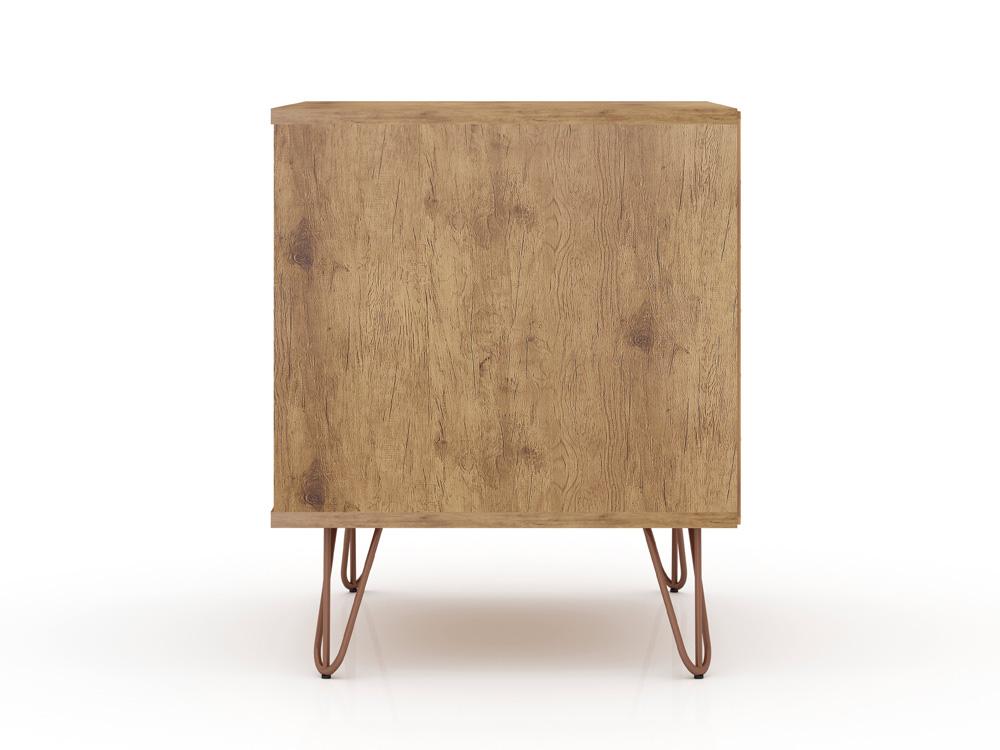 Manhattan Comfort - Rockefeller Nightstand with 2 Drawers in Nature and Rose Pink - 102GMC6 veiw 5