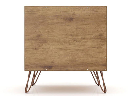 Manhattan Comfort - Rockefeller Nightstand with 2 Drawers in Nature and Rose Pink - 102GMC6 veiw 7