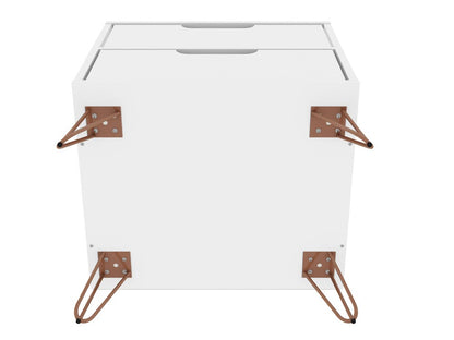 Manhattan Comfort - Rockefeller Nightstand with 2 Drawers in White - 102GMC1 veiw 5